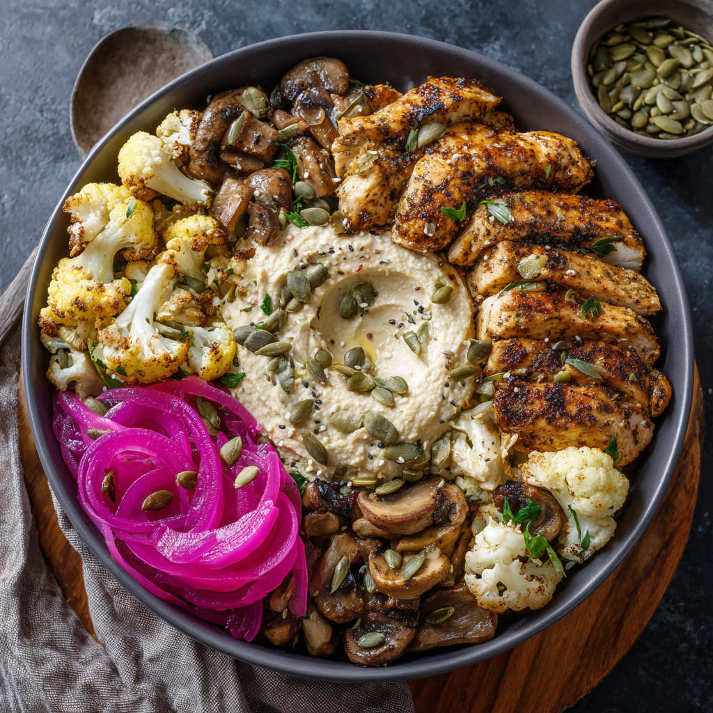 Keto Garlic Chicken Bowl